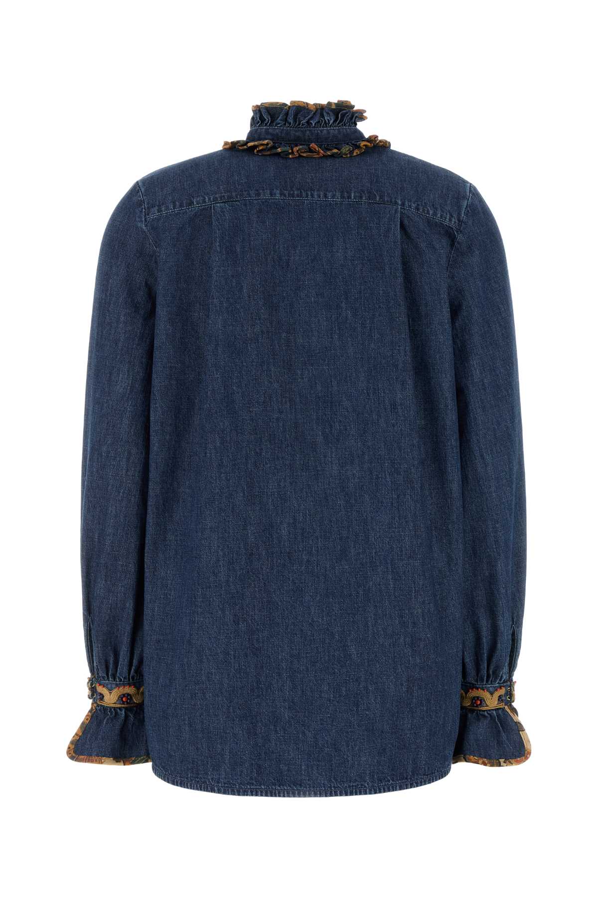 VALENTINO GARAVANI CAMICIA IN DENIM + RICAMO For Women Exterior: 100% Cotton
