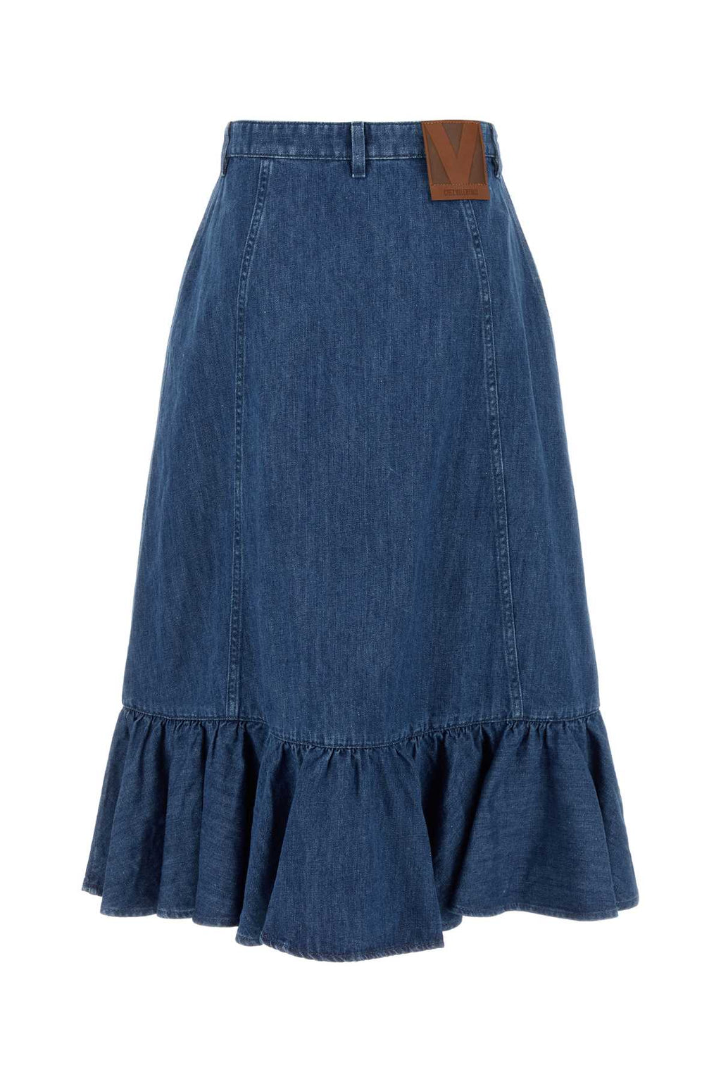 VALENTINO GARAVANI GONNA DENIM | SOLID | MED For Women Exterior: 64% Cotton 36% Linen