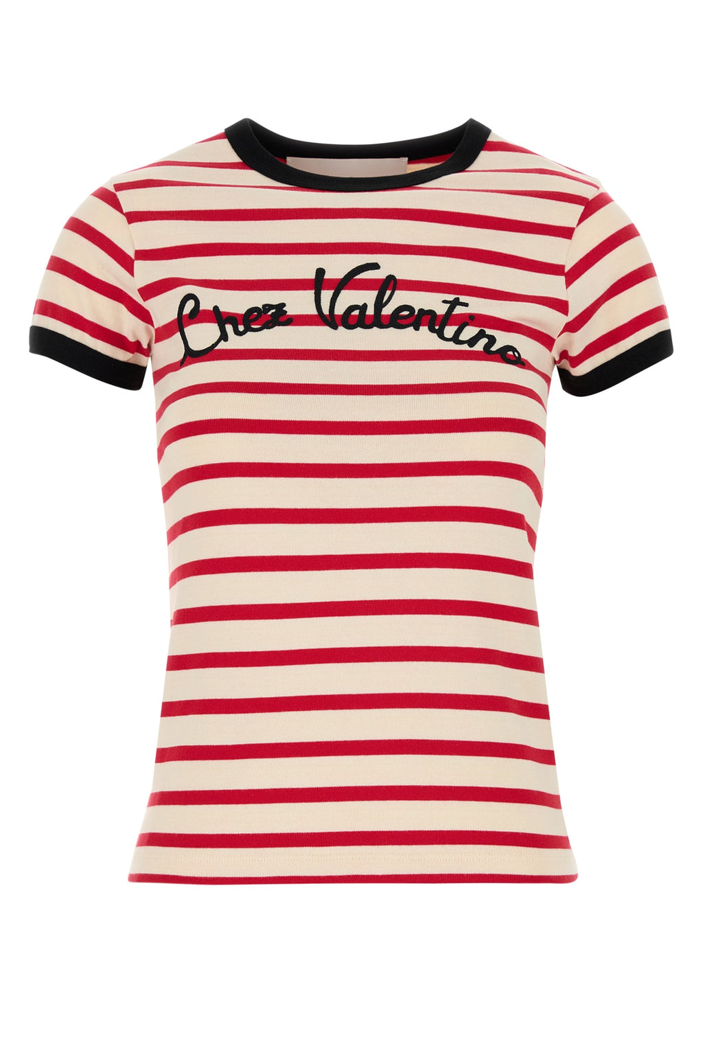VALENTINO GARAVANI T-SHIRT | PATTERN | STRIP For Women Exterior: 100% Cotton