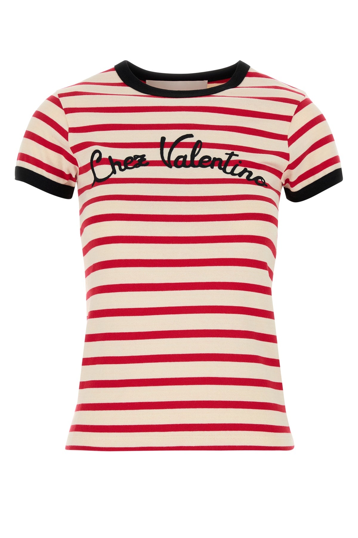 VALENTINO GARAVANI T-SHIRT | PATTERN | STRIP For Women Exterior: 100% Cotton