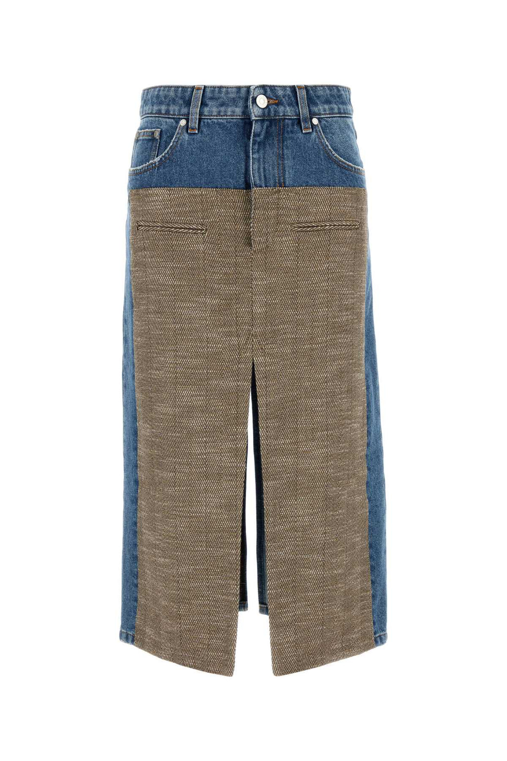 STELLA MCCARTNEY TWEED AND DENIM SKIRT For Women Exterior: 100% Cotton
