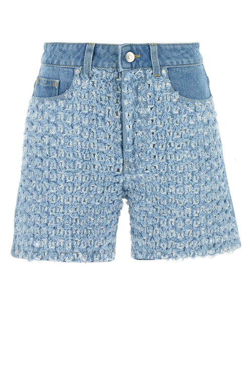 STELLA MCCARTNEY Boucle Denim Short For Women Exterior: 100% Cotton