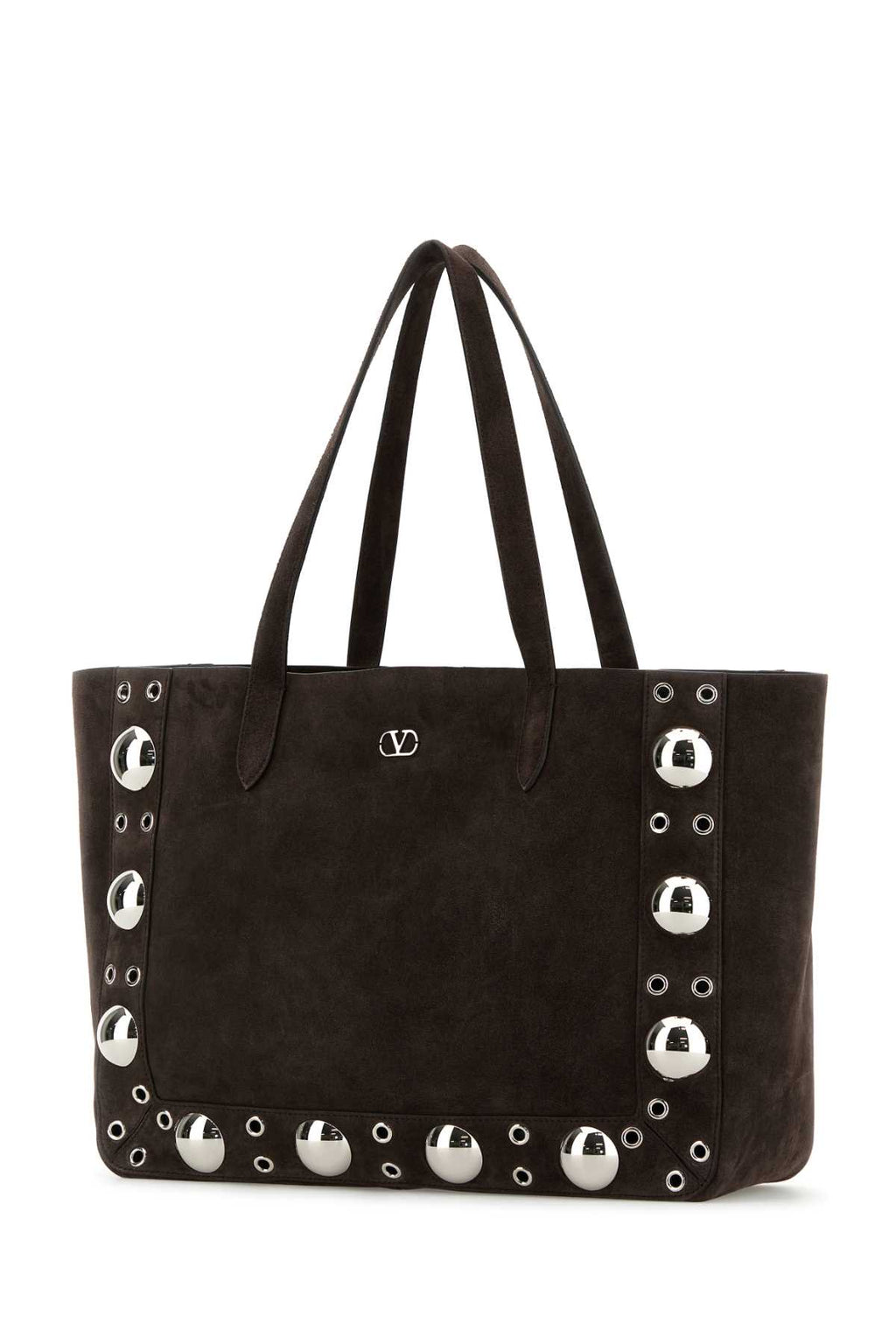VALENTINO GARAVANI TOTE | NELLCOTE | FRAME S For Women Exterior: 100% Suede Lining: 100% Suede Finishing: Silver metal