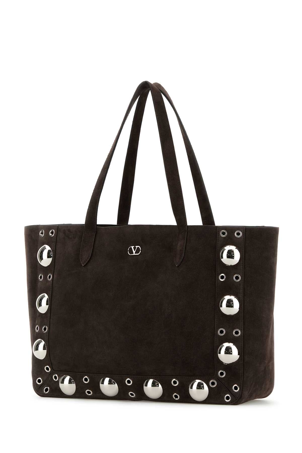 VALENTINO GARAVANI TOTE | NELLCOTE | FRAME S For Women Exterior: 100% Suede Lining: 100% Suede Finishing: Silver metal