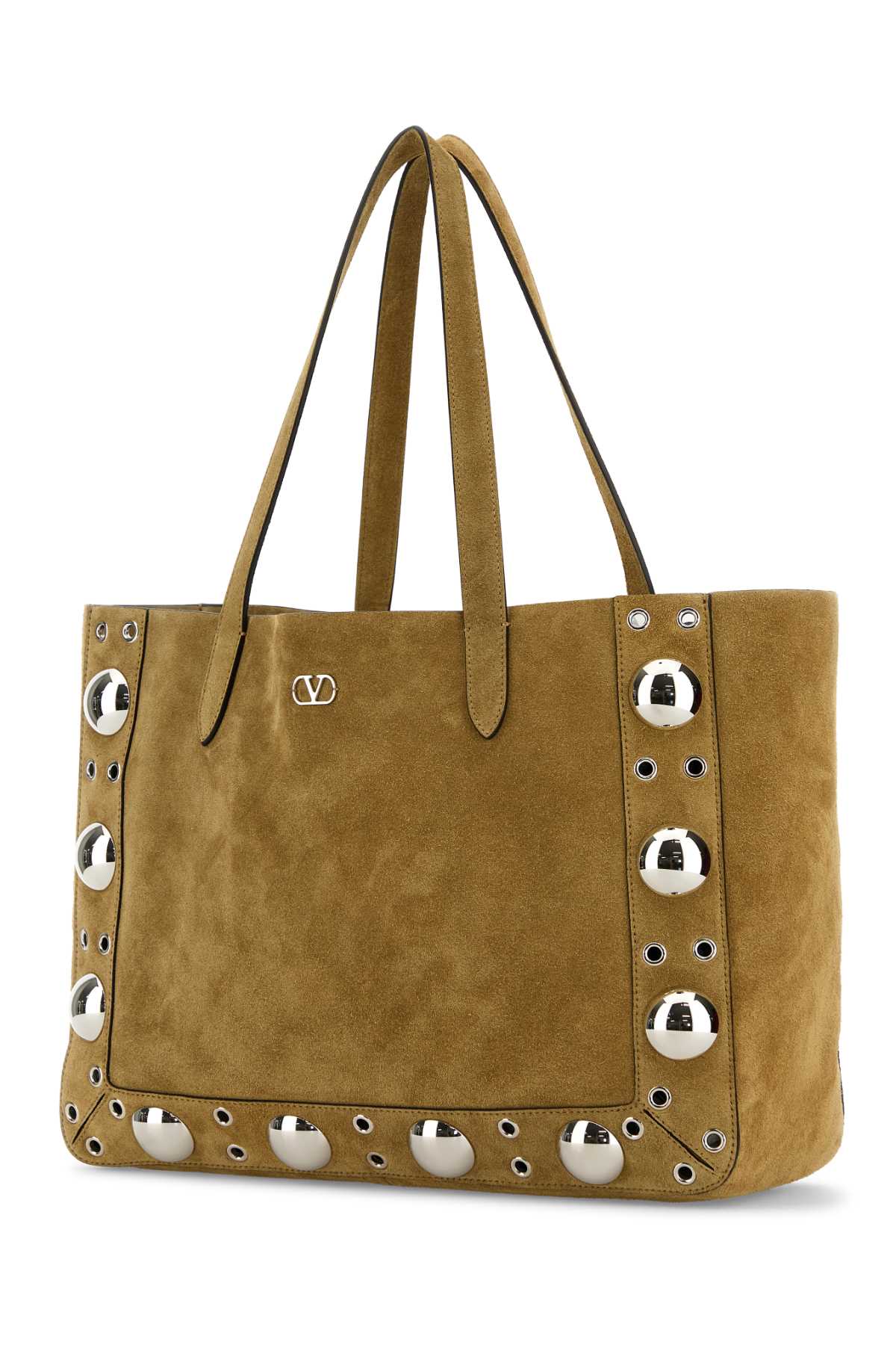 VALENTINO GARAVANI TOTE | NELLCOTE | FRAME S For Women Exterior: 100% Suede Lining: 100% Suede Finishing: Silver metal