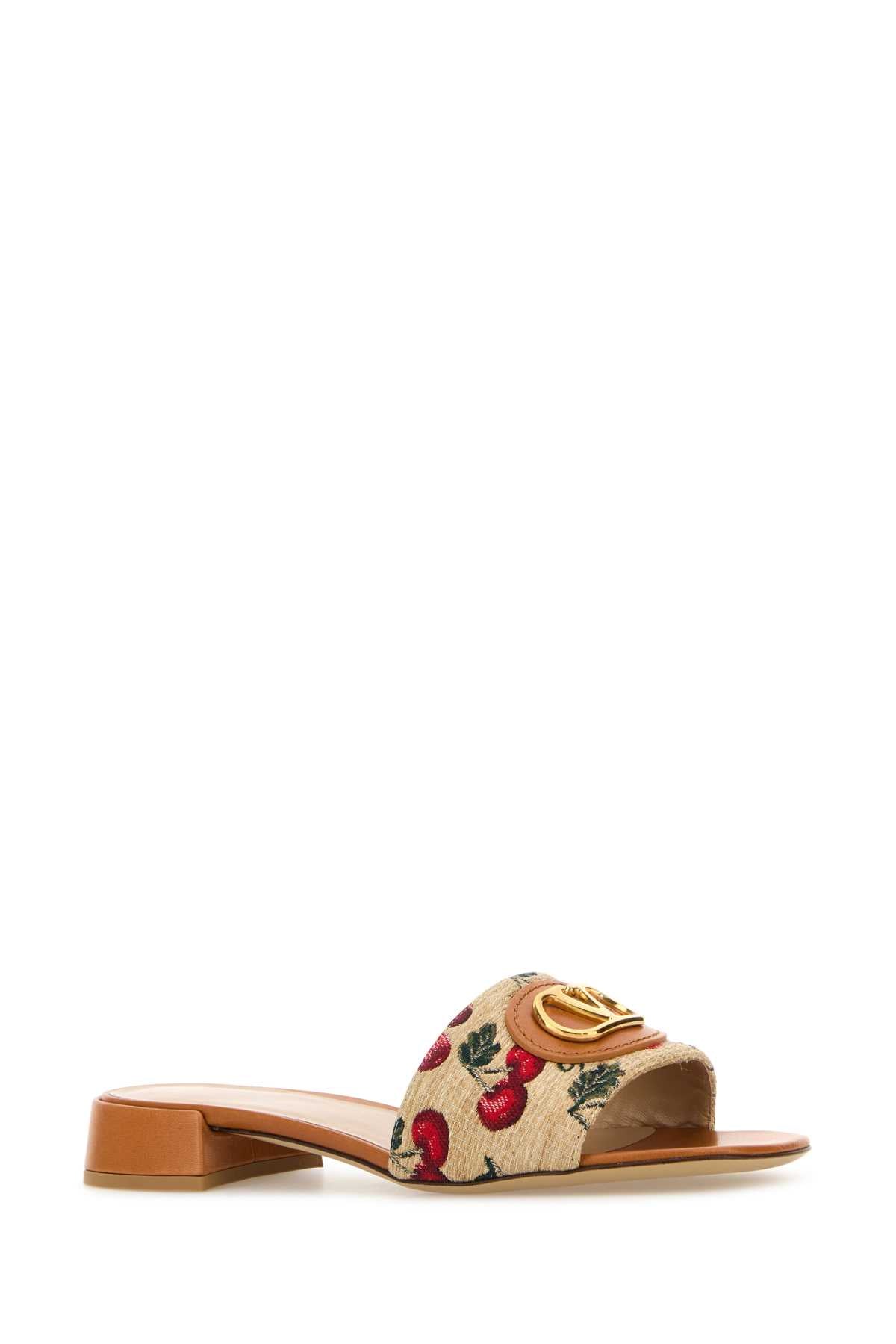 VALENTINO GARAVANI SLIDE | VLOGO SIGNATURE | For Women Exterior: 100% Raffia Interior: 100% Leather Sole: Leather