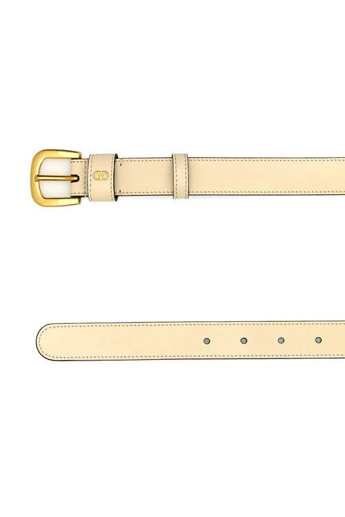 VALENTINO GARAVANI BELT H. 25 | VLOGO SIGNAT For Women Exterior: 100% Leather Finishing: Golden metal