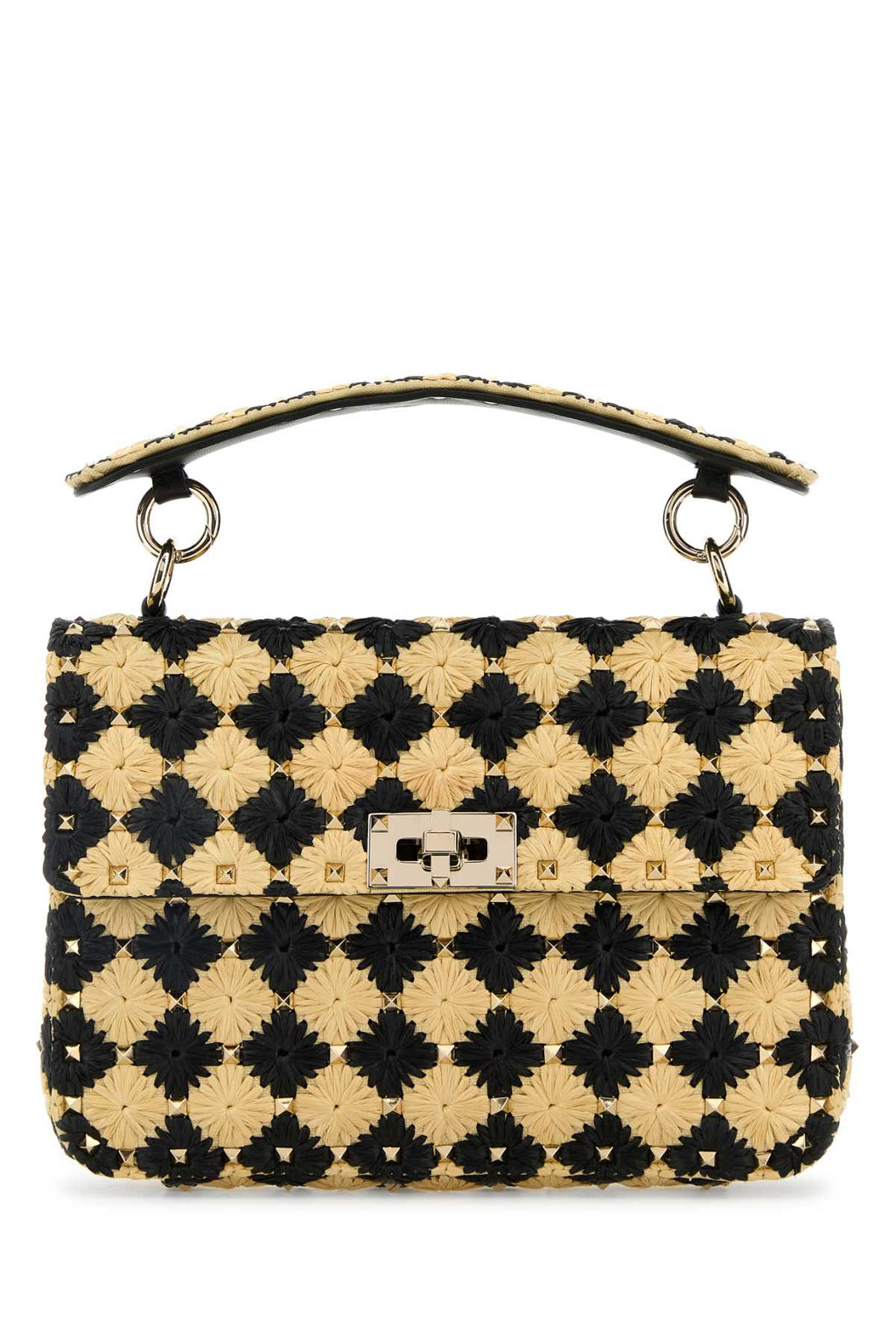 VALENTINO GARAVANI MEDIUM SHOULDER BAG | ROC For Women Exterior: 100% Raffia Lining: 100% Leather Finishing: Platinum