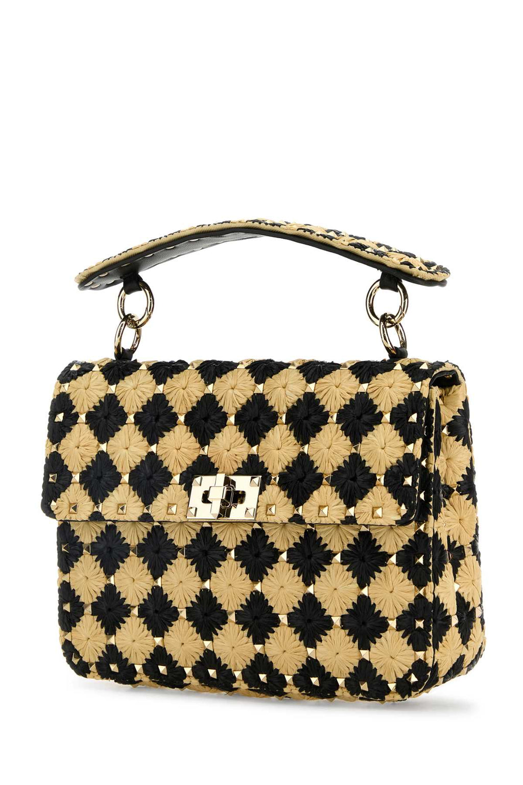 VALENTINO GARAVANI MEDIUM SHOULDER BAG | ROC For Women Exterior: 100% Raffia Lining: 100% Leather Finishing: Platinum