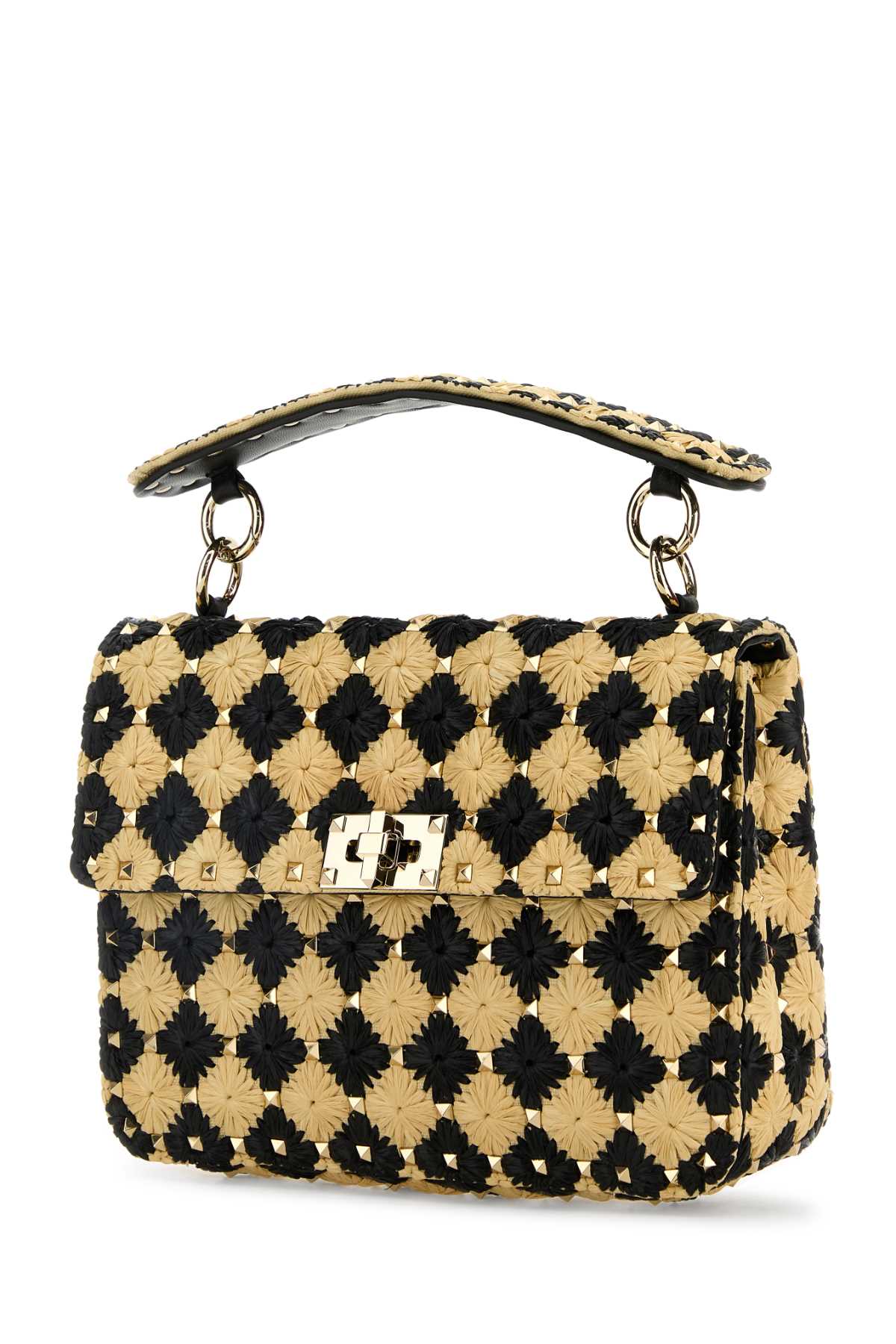 VALENTINO GARAVANI MEDIUM SHOULDER BAG | ROC For Women Exterior: 100% Raffia Lining: 100% Leather Finishing: Platinum