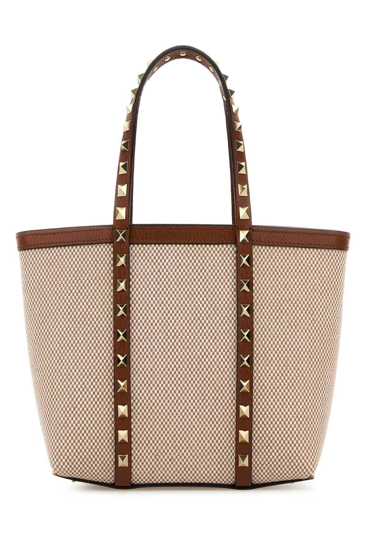 VALENTINO GARAVANI MINI TOTE | ROCKSTUD | CA For Women Exterior: 100% Fabric 100% Calf Lining: 100% Leather Finishing: Platinum