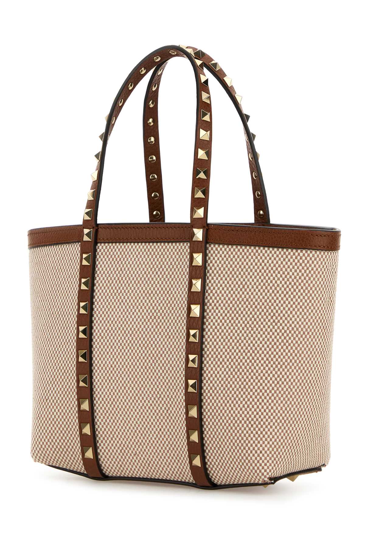 VALENTINO GARAVANI MINI TOTE | ROCKSTUD | CA For Women Exterior: 100% Fabric 100% Calf Lining: 100% Leather Finishing: Platinum
