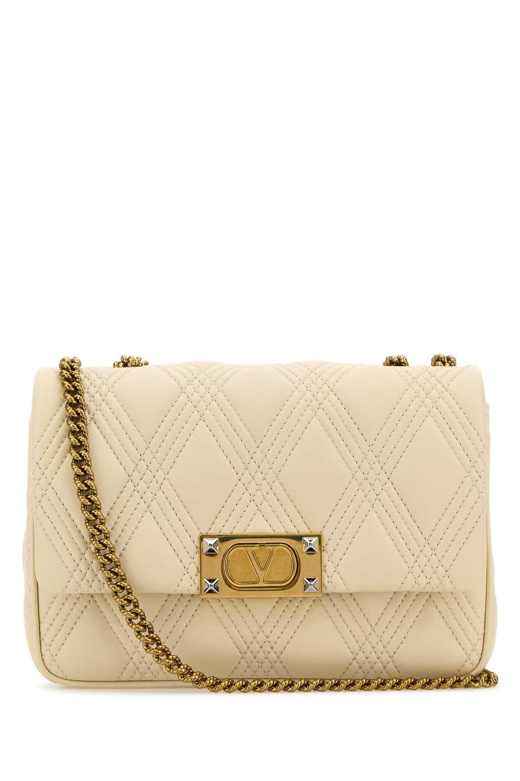 VALENTINO GARAVANI MEDIUM SHOULDER BAG | QUI For Women Exterior: 100% Nappa leather Lining: 100% Nappa leather Finishing: Antiqued golden brass