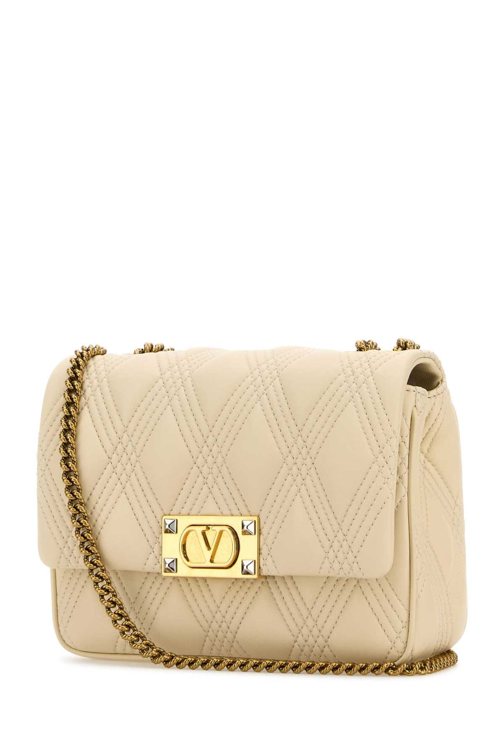 VALENTINO GARAVANI MEDIUM SHOULDER BAG | QUI For Women Exterior: 100% Nappa leather Lining: 100% Nappa leather Finishing: Antiqued golden brass