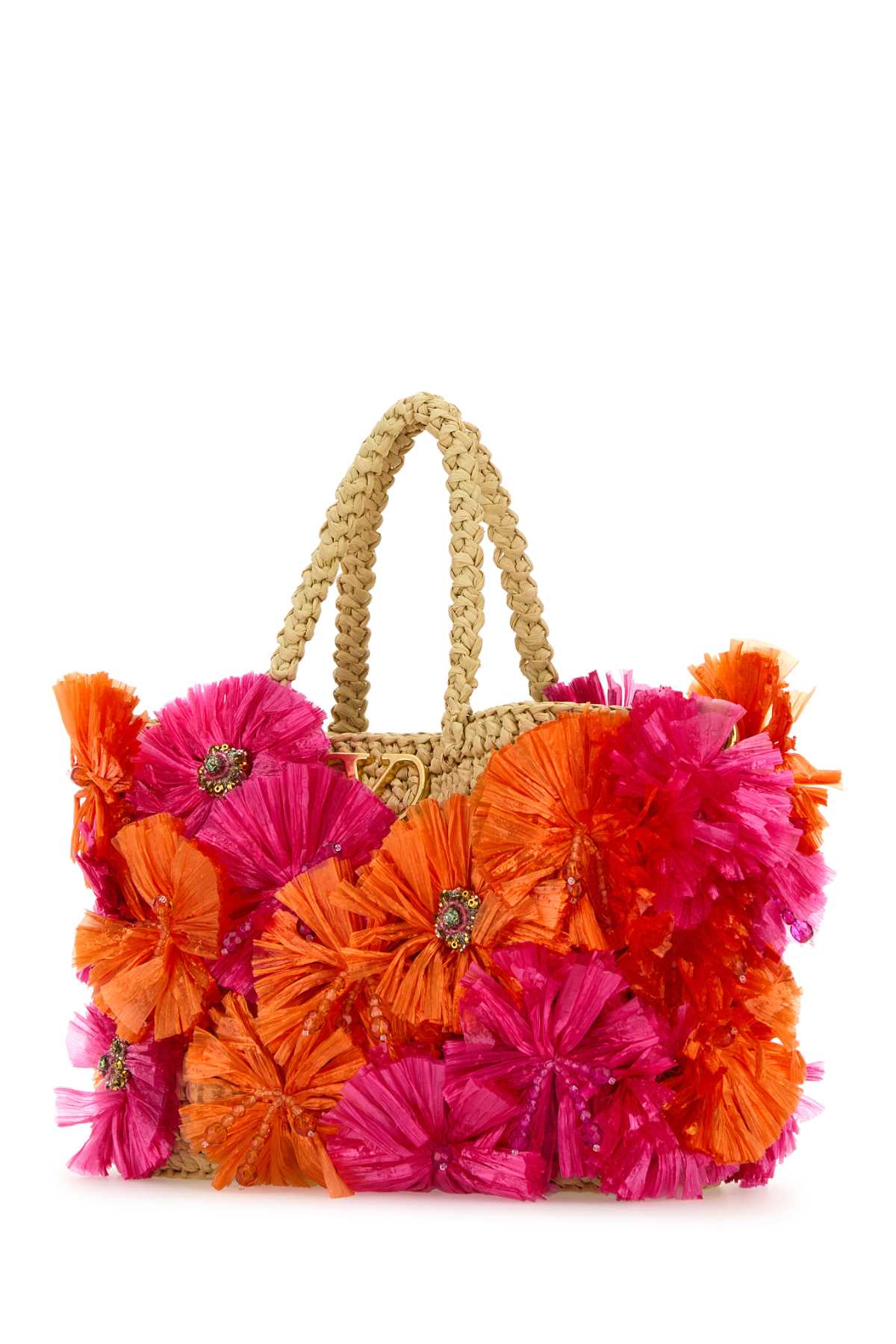 VALENTINO GARAVANI SMALL TOTE | VLOGO SIGNAT For Women Exterior: 100% Raffia Finishing: Golden metal