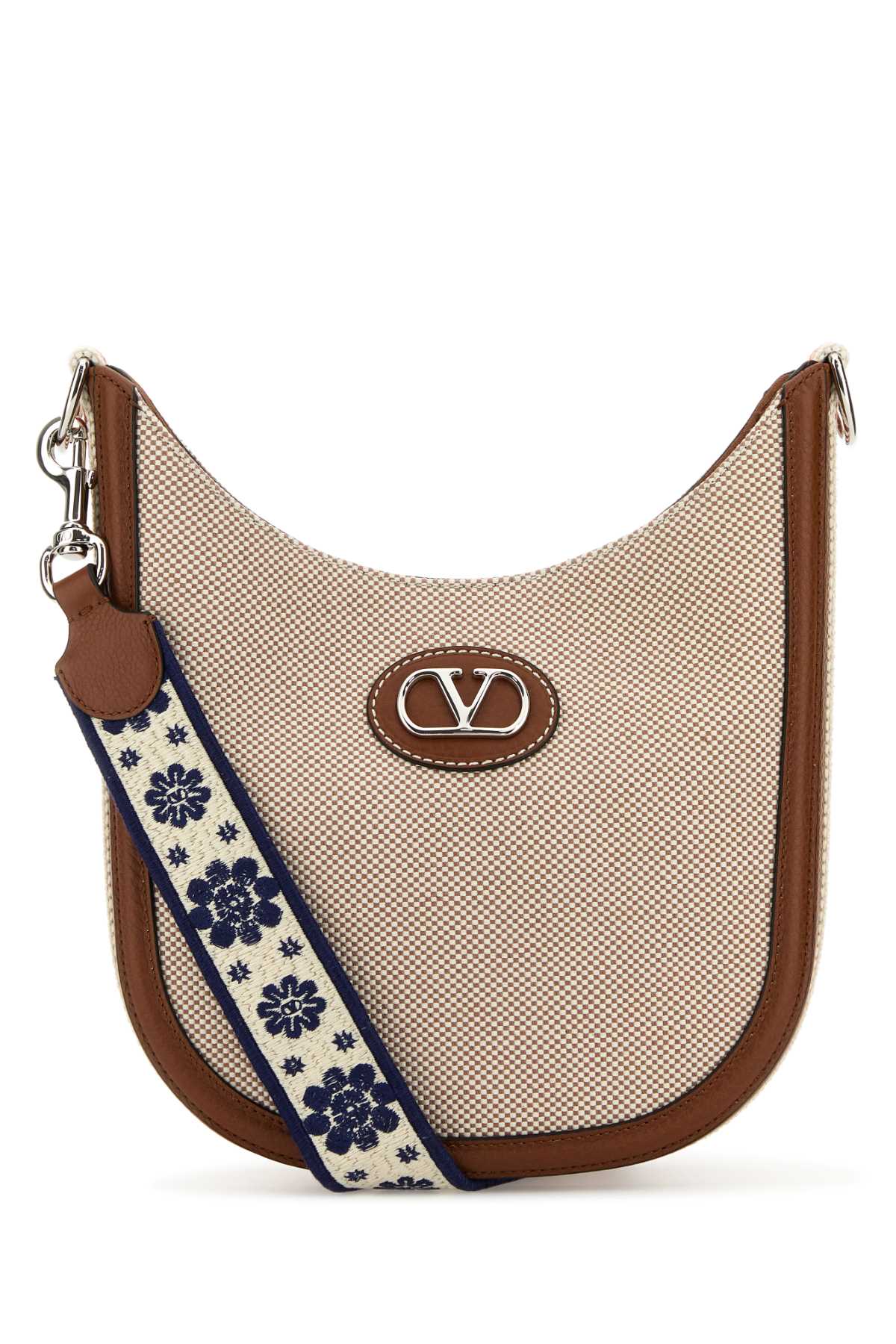 VALENTINO GARAVANI MEDIUM HOBO | ANTIBES | C For Women Exterior: 100% Fabric Lining: 100% Suede Finishing: Silver metal