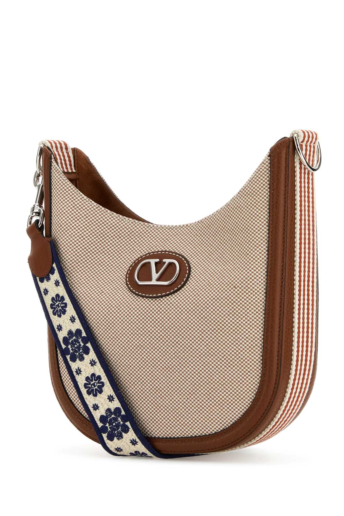 VALENTINO GARAVANI MEDIUM HOBO | ANTIBES | C For Women Exterior: 100% Fabric Lining: 100% Suede Finishing: Silver metal
