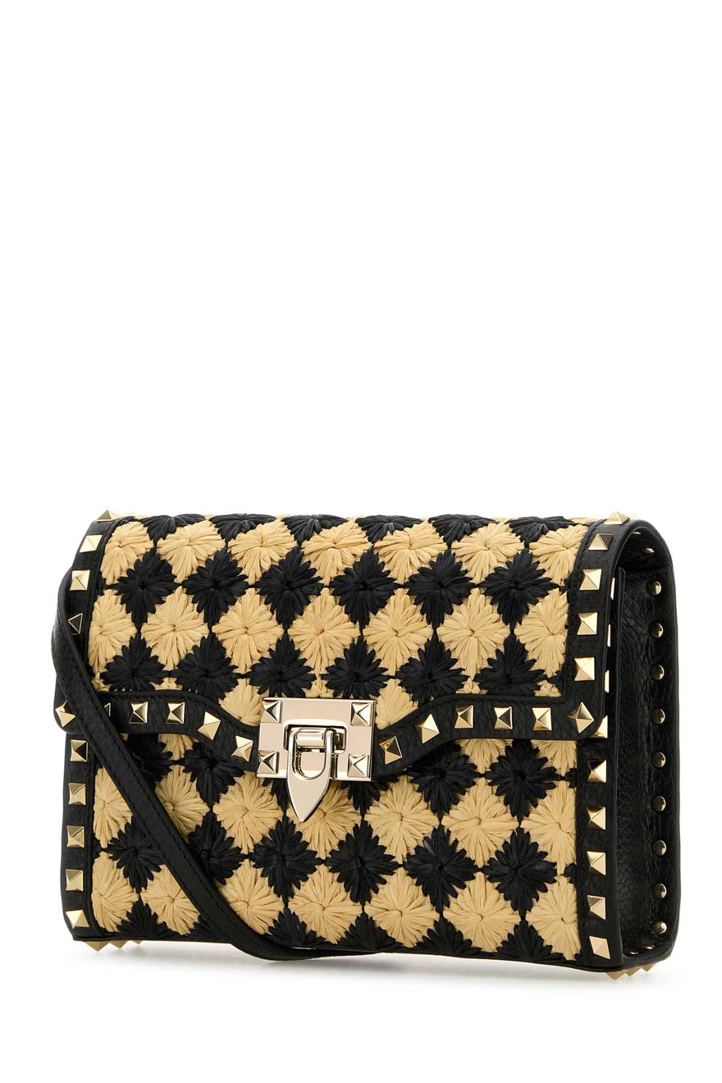 VALENTINO GARAVANI SMALL SHOULDER BAG | ROCK For Women Exterior: 100% Raffia 100% Calf Lining: 100% Tessuto Finishing: Platinum
