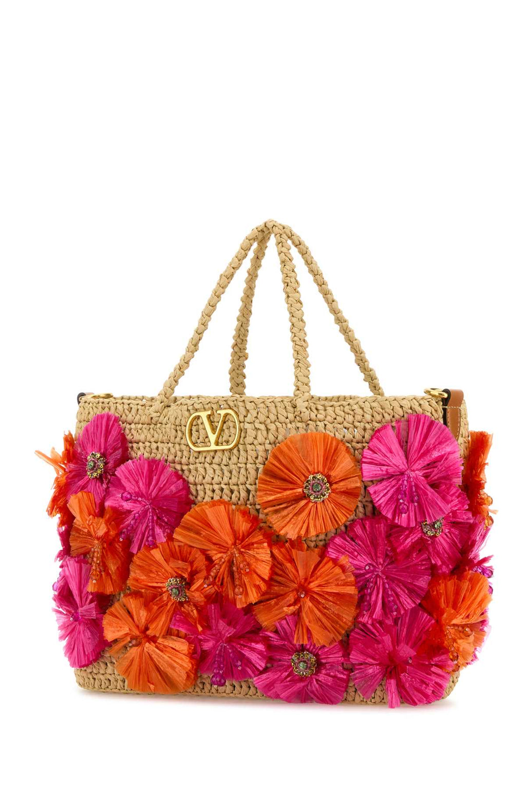 VALENTINO GARAVANI MEDIUM TOTE | VLOGO SIGNA For Women Exterior: 100% Raffia Finishing: Golden metal