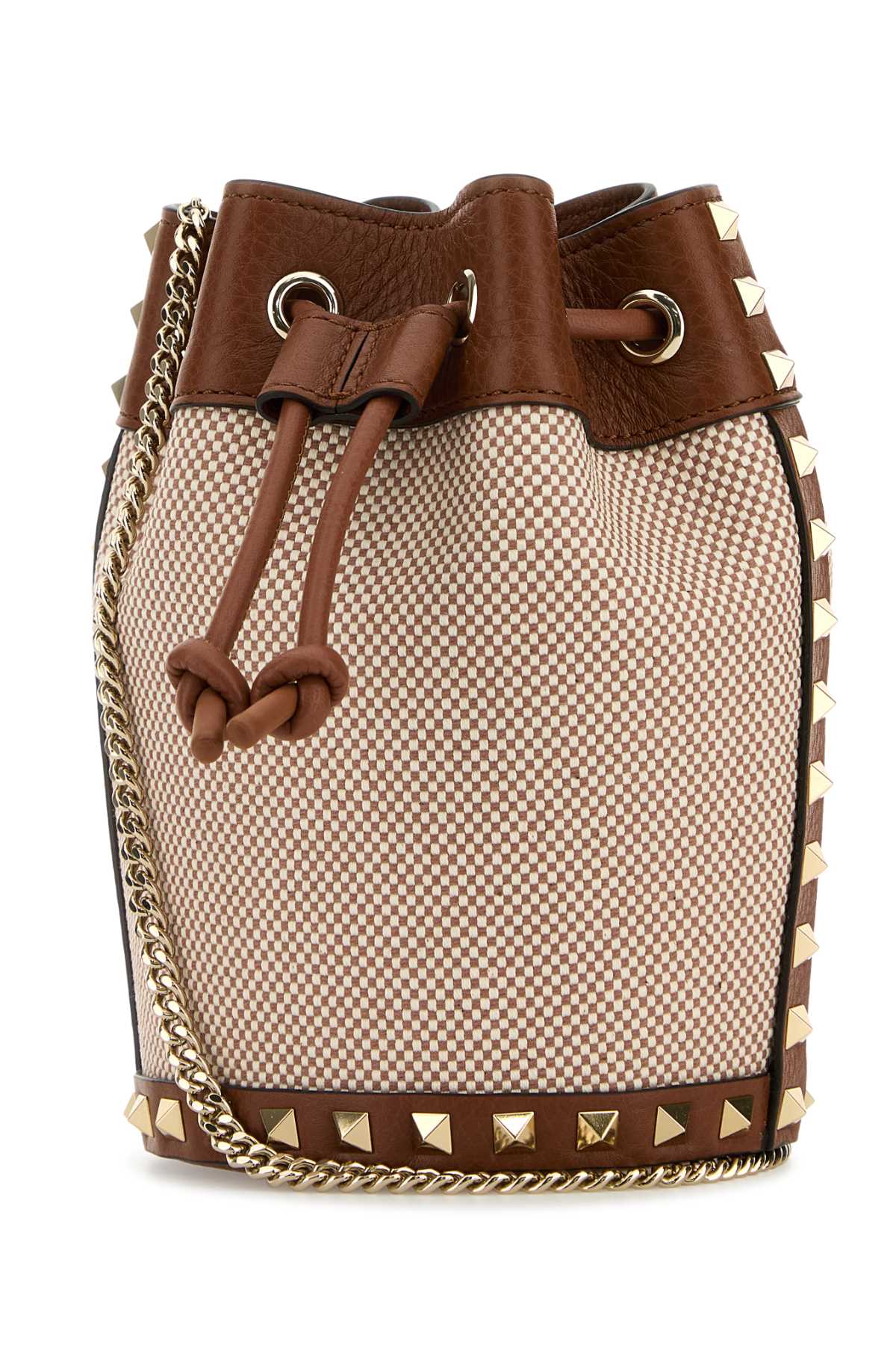 VALENTINO GARAVANI MINI DRAWSTRING | ROCKSTU For Women Exterior: 100% Fabric Interior: 100% Suede Finishing: Platinum