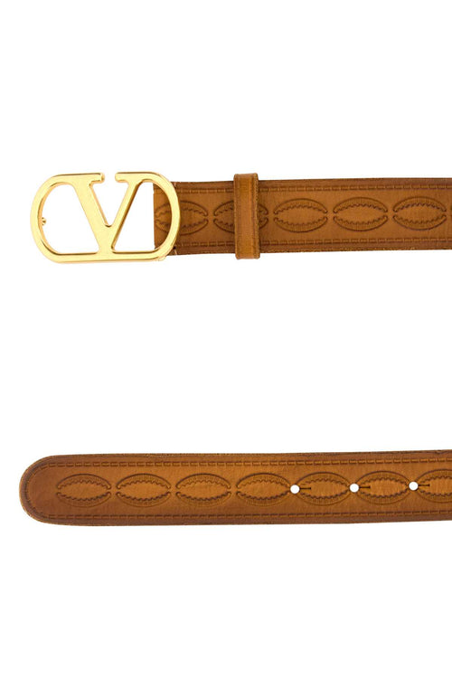 VALENTINO GARAVANI BELT H. 30 | VLOGO SIGNAT For Women Exterior: 100% Leather Finishing: Antiqued golden metal
