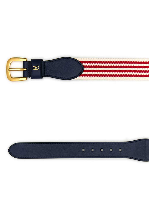 VALENTINO GARAVANI BELT H. 35 For Men Exterior: 100% Fabric Finishing: Golden metal