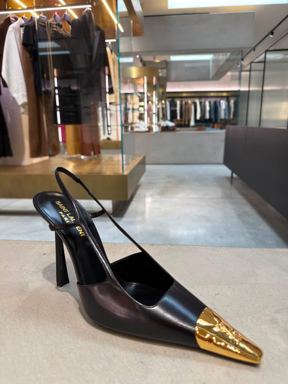 Slingback Pumps with Metal Toe Cap