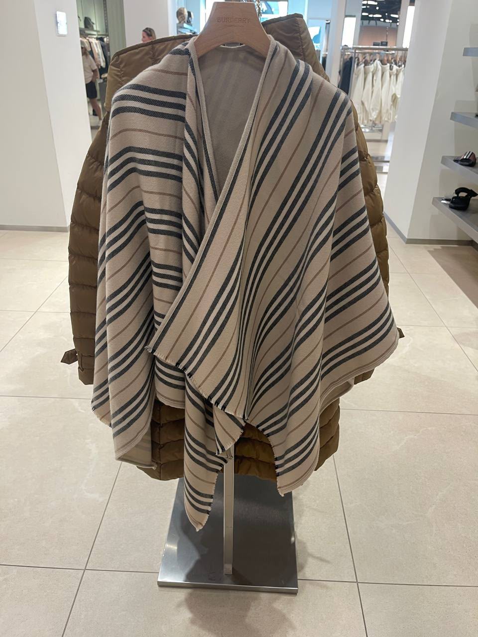 Reversible Stripe Wool Cashmere Cape