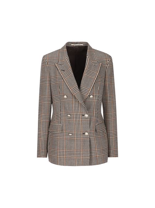 Blazer Doppiopetto Donna in Lana Vergine Check