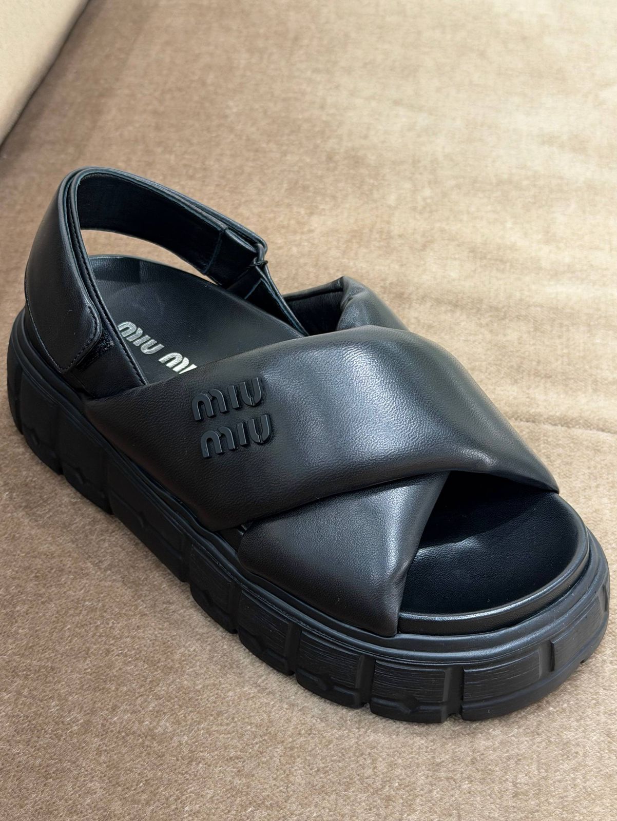 Padded Nappa Leather Sandals