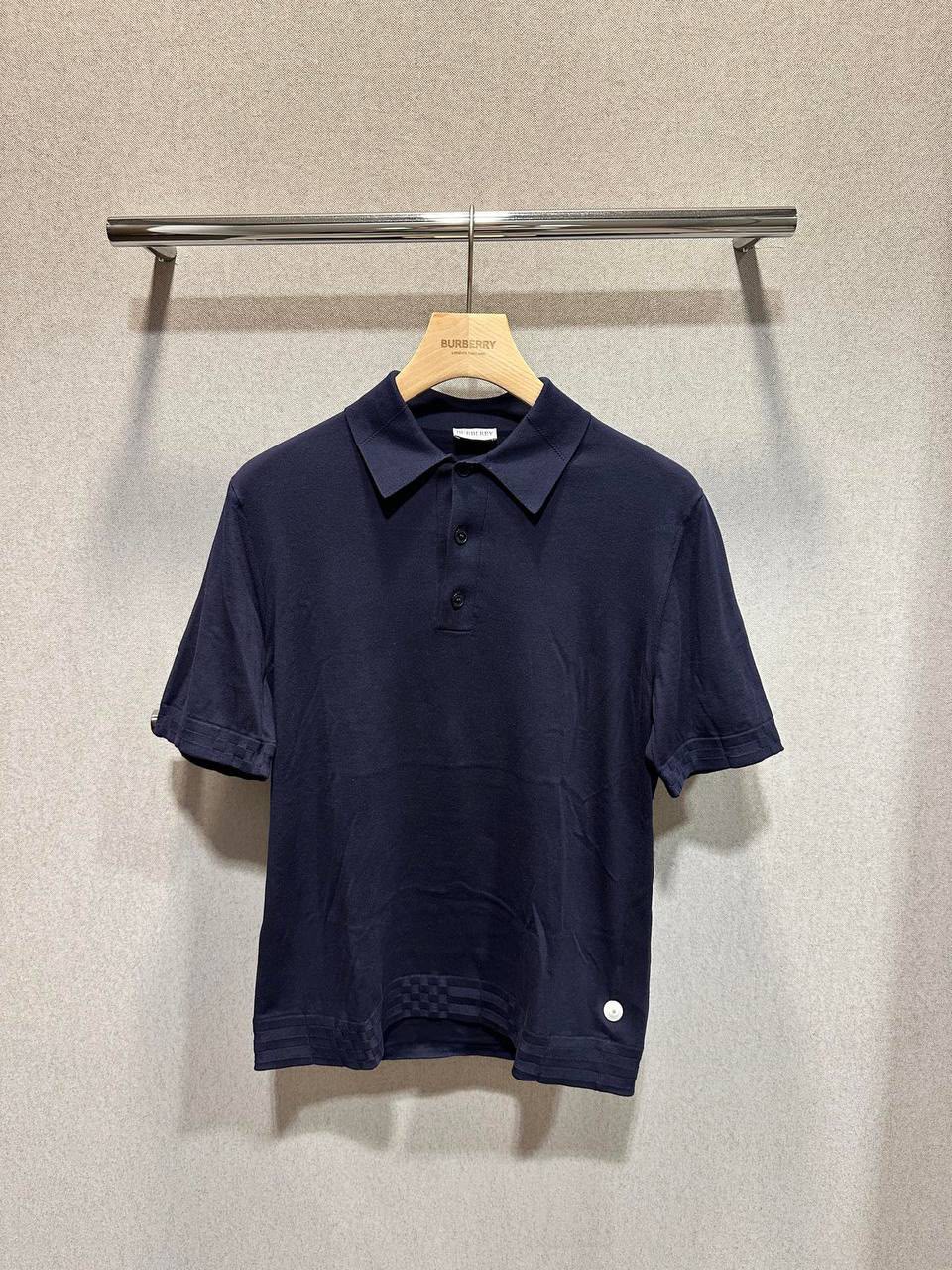 Check Detail Cotton Piqué Polo Shirt