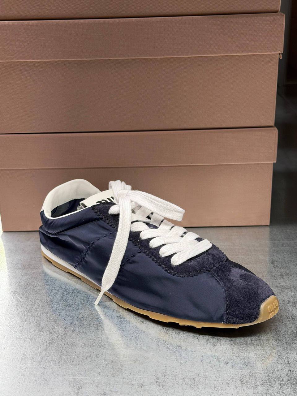Nylon and Suede Sneakers