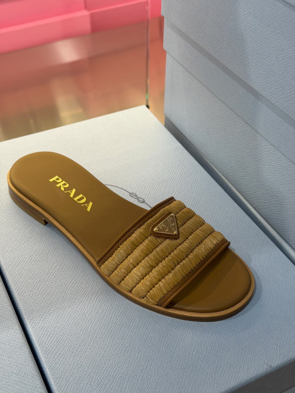 Raffia Slide Sandals