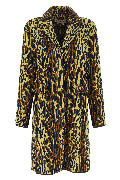 Animalier jacquard wool coat