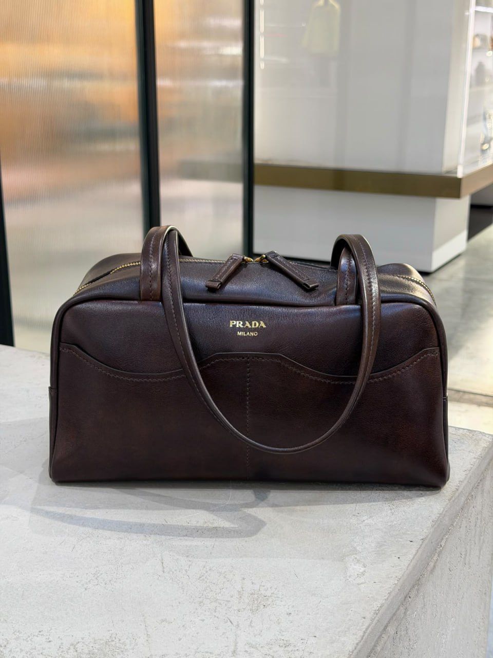 Soft Leather Bowling Bag