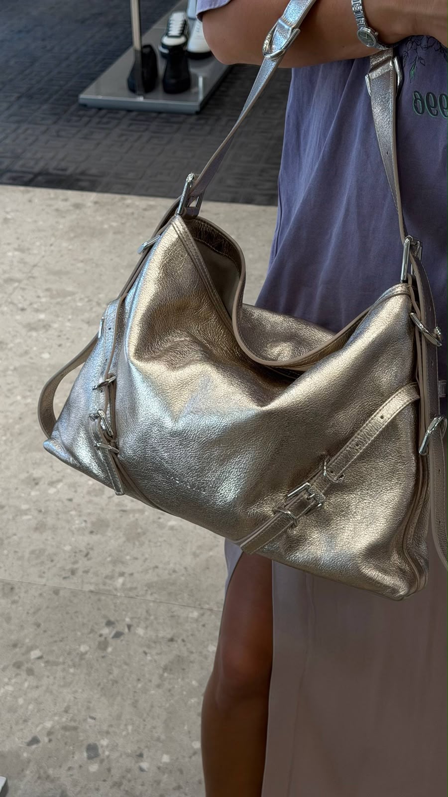 Wander Matelassé Nappa Leather Hobo Bag (or similar buckle-detail hobo)