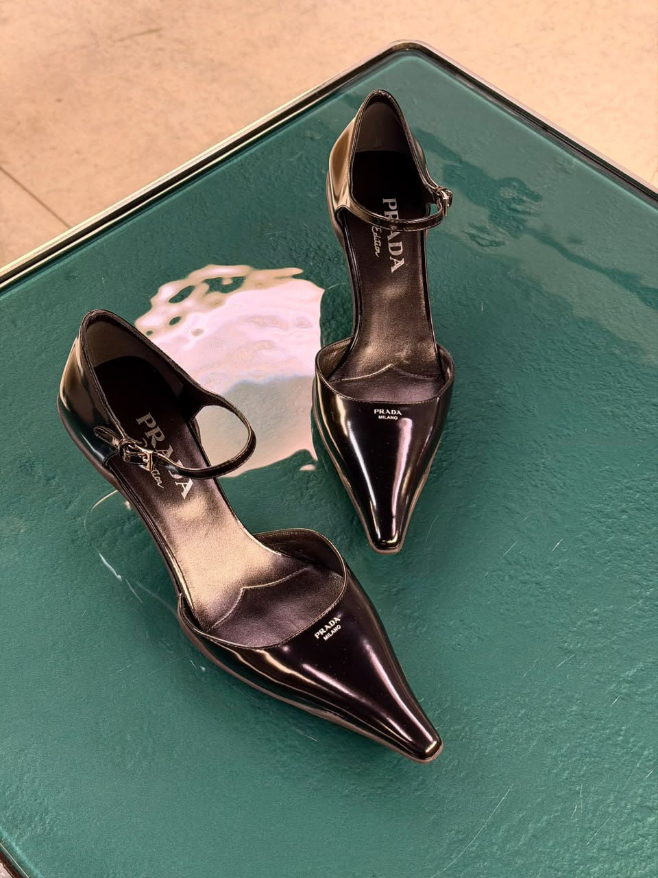 Brushed Leather Slingback Pumps