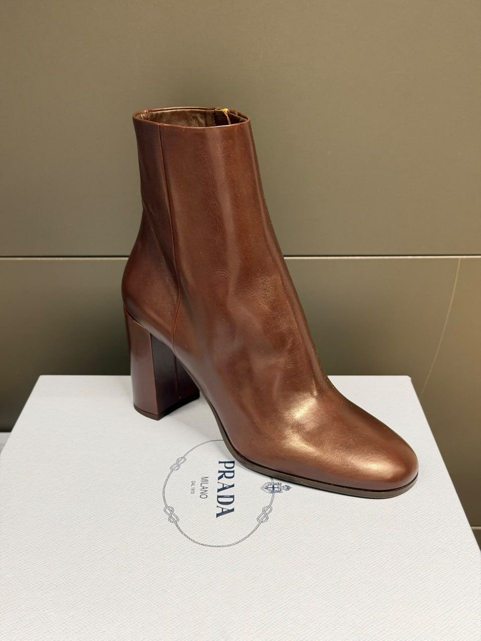 Brushed Leather Ankle Boots