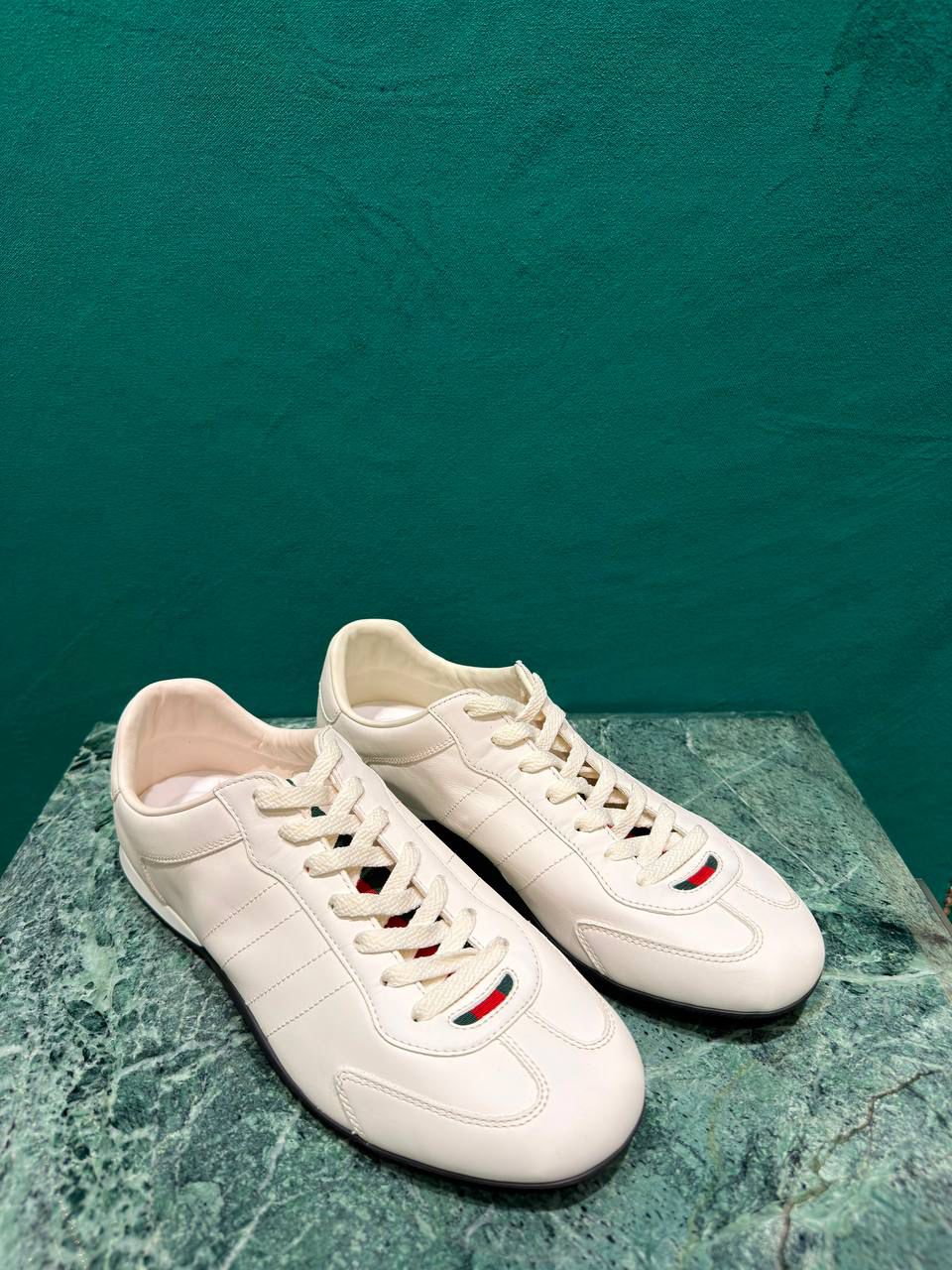 Men's Leather Sneaker with Web