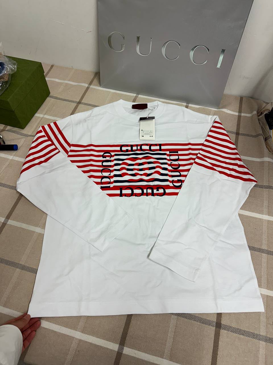 Striped Long-Sleeve T-Shirt with Logo