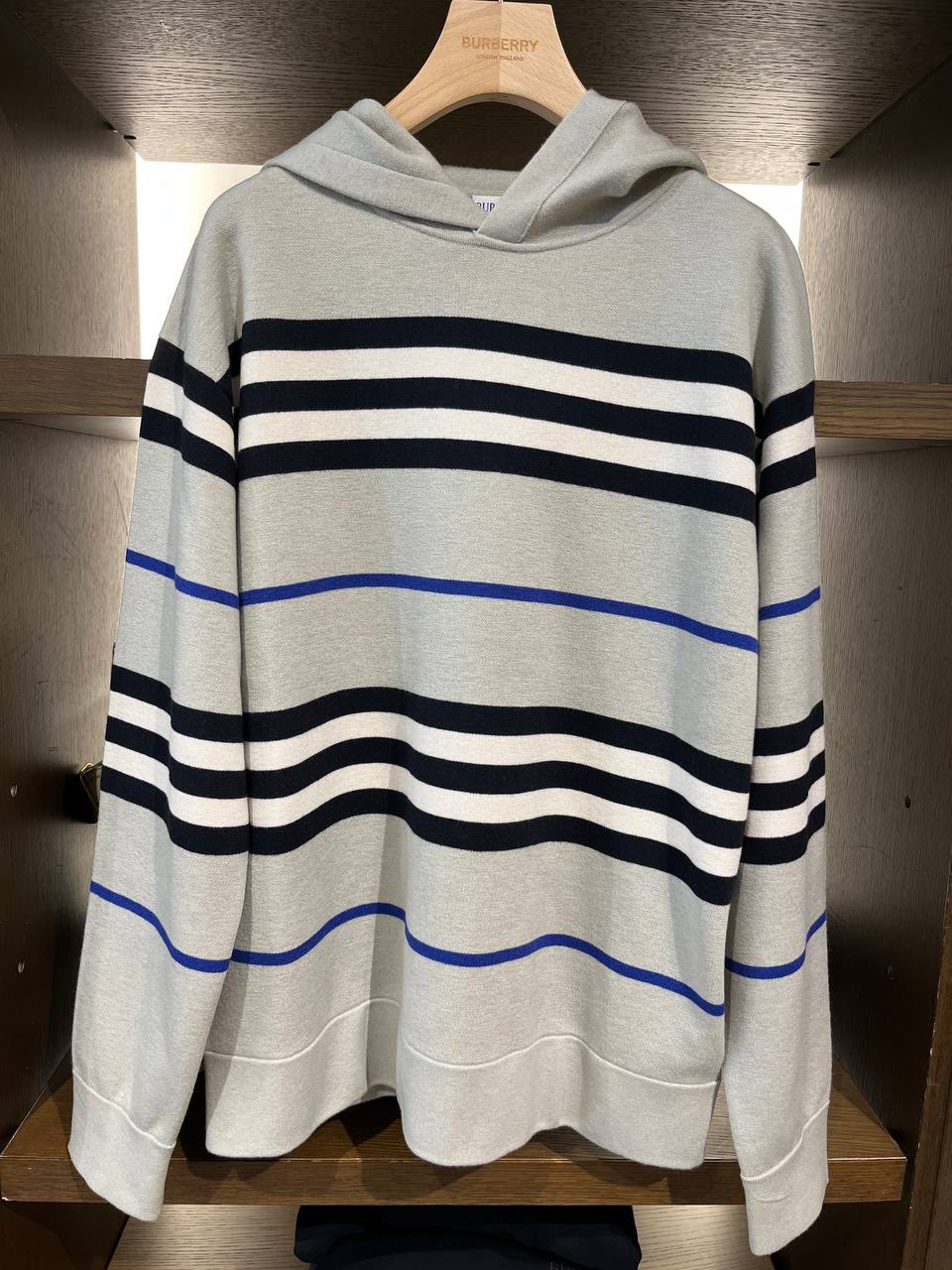 Striped Wool Blend Hoodie