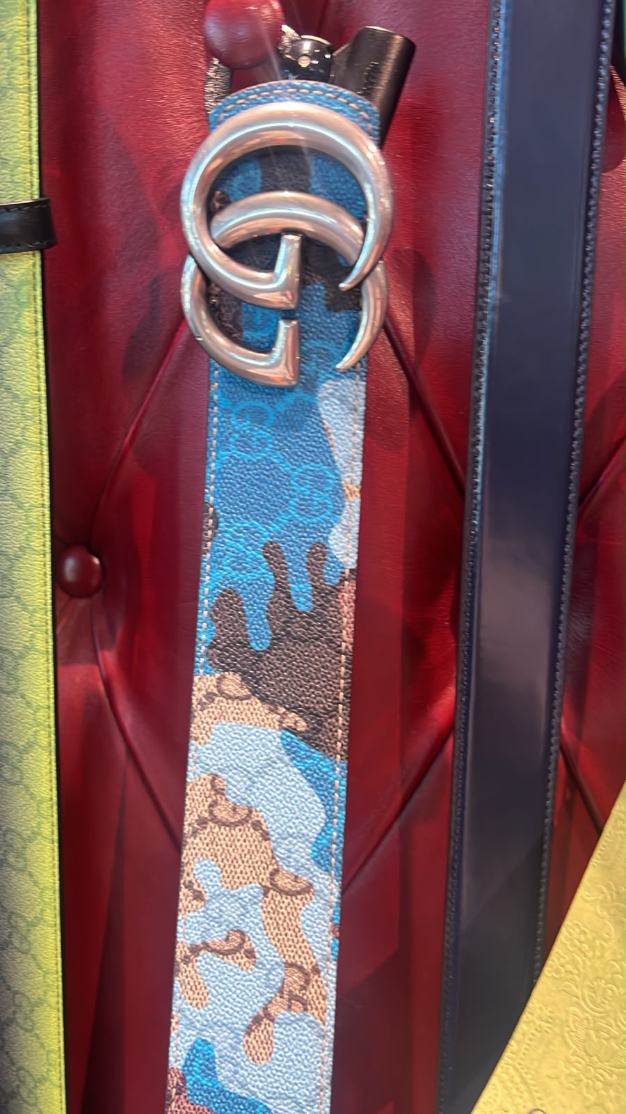 GG Marmont Camo Print Belt