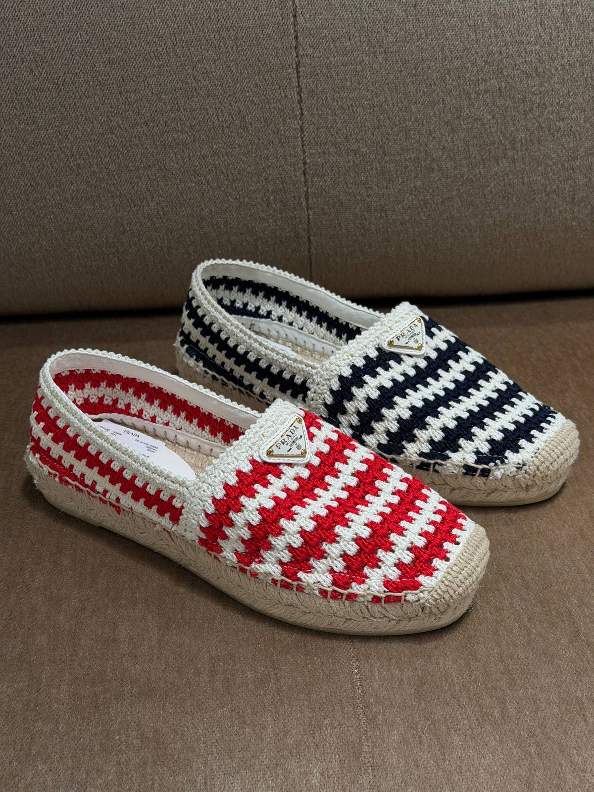 Crochet fabric espadrilles
