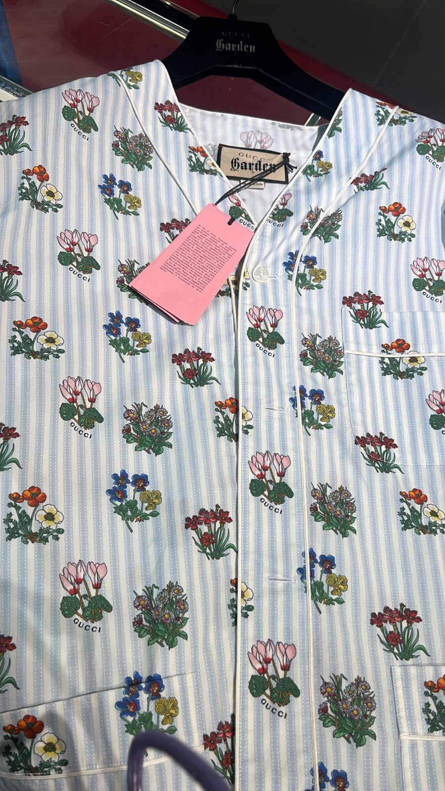Garden Floral Stripe Pajama Shirt