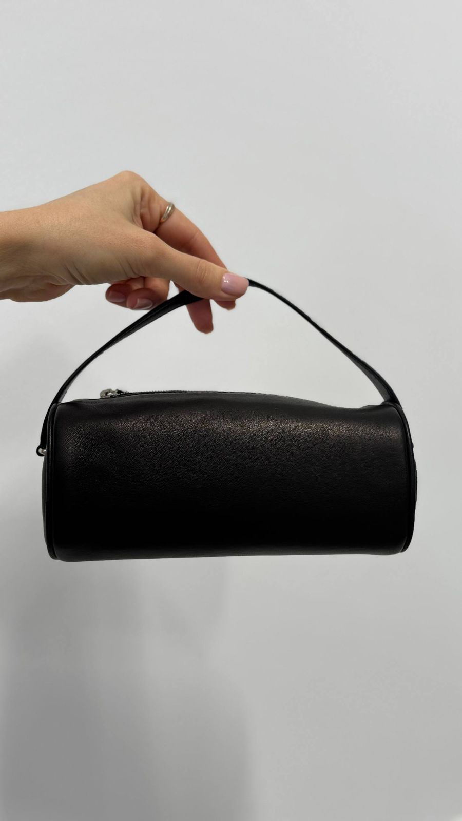 Cylindrical Leather Handbag