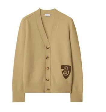 Wool Blend Cardigan with Crest Logo