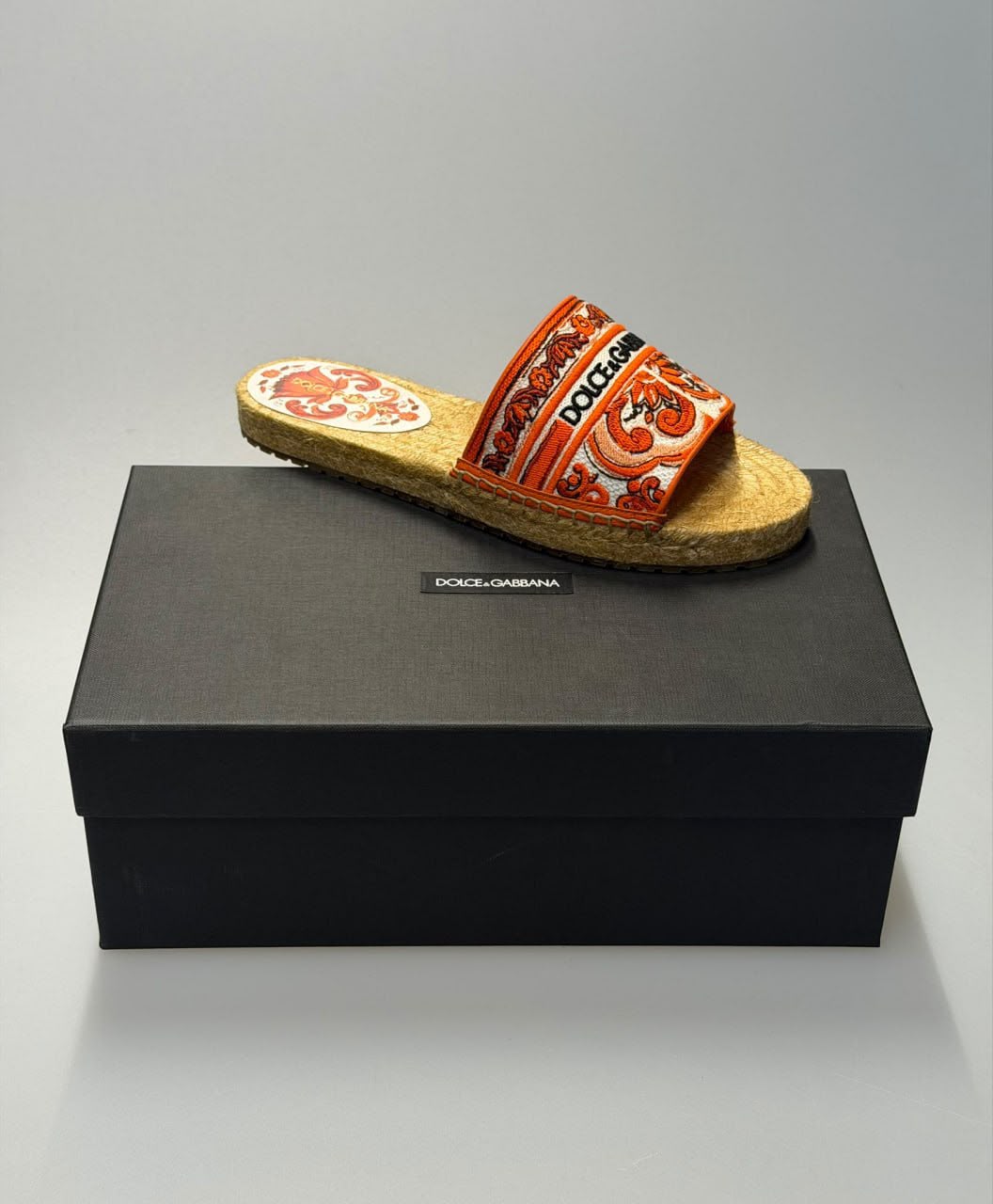 Majolica-print Espadrille Slides