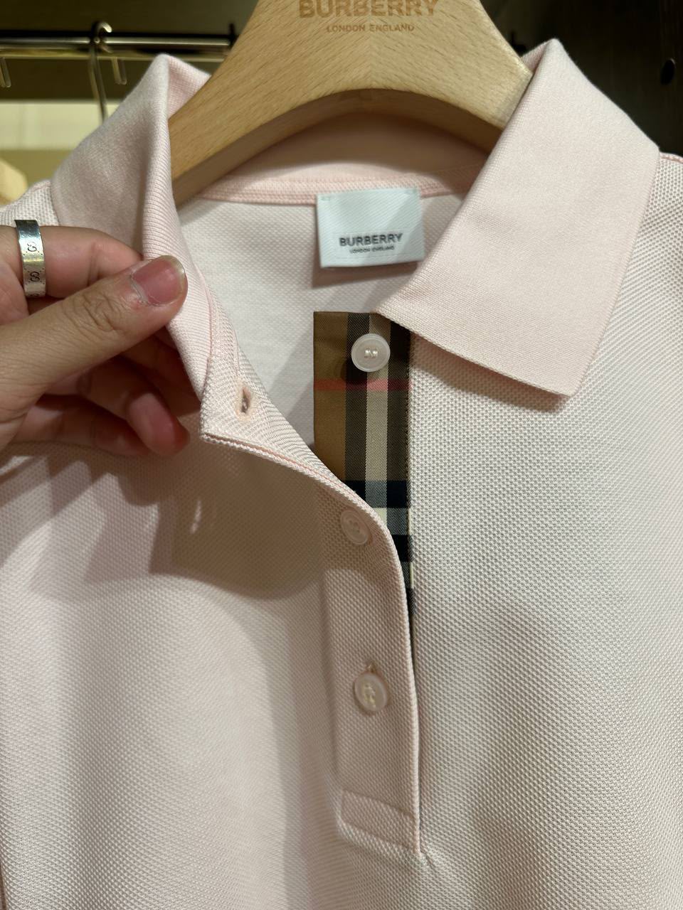 Vintage Check Placket Cotton Piqué Polo Shirt