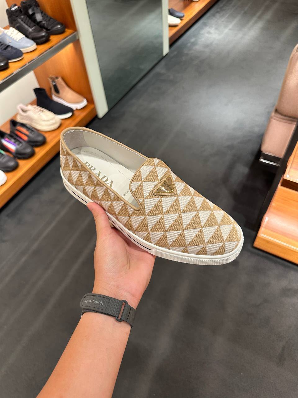 Triangle Logo Slip-On Sneakers