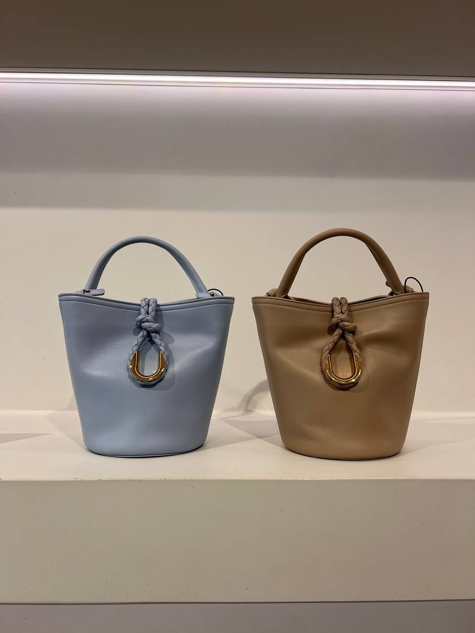 Small Bucket Bag with Braided Handle